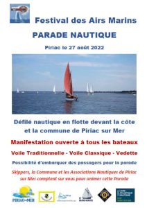 Lire la suite à propos de l’article Parade Nautique du Festival des Airs Marins, le samedi 27 août 2022