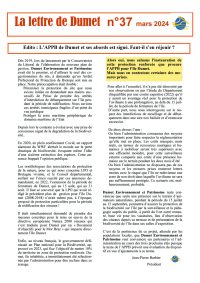 Lettre de Dumet N°37 mars 2024 de Dumet Environnement et Patrimoine