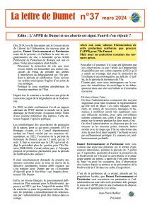 Lire la suite à propos de l’article Lettre de Dumet N°37 mars 2024 de Dumet Environnement et Patrimoine